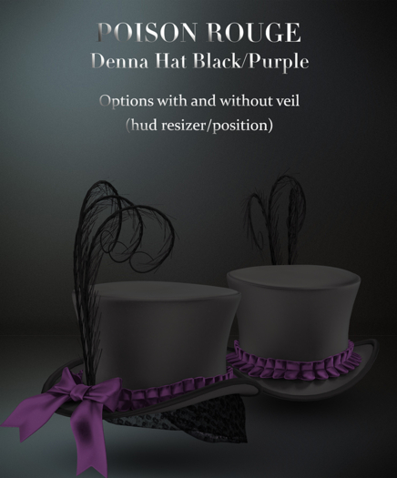 POISON ROUGE Denna Hat Black/Purple