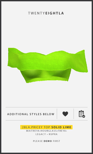 28LA. Pricey Top Solid Lime [Add Me]