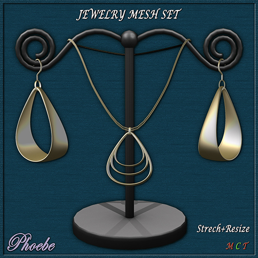 *P* Teardrop MESH Jewelry Set ~Metal~
