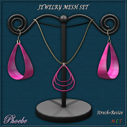 *P* Teardrop MESH Jewelry Set ~Pink 60's~