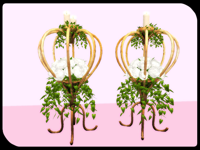[AE] Wedding Store - Roses in Heart Cage White