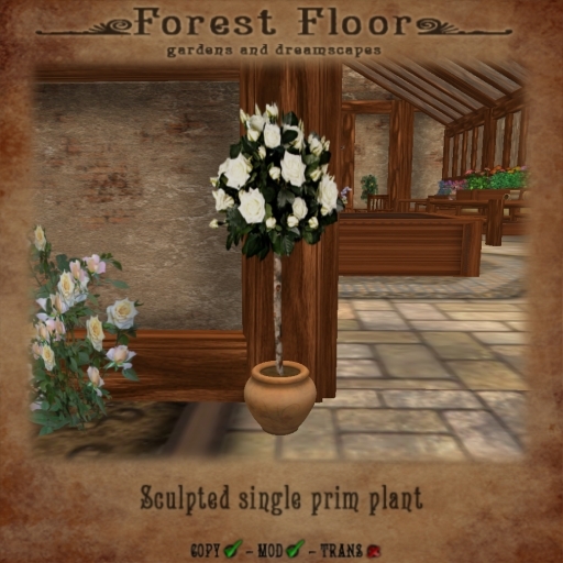 ~*FF*~ Potted Topiary - Roses white