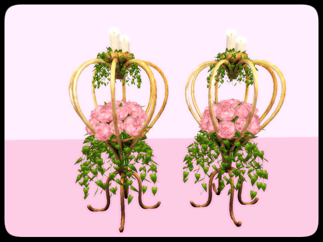 [AE] Wedding Store - Roses in Heart Cage Dk Pink