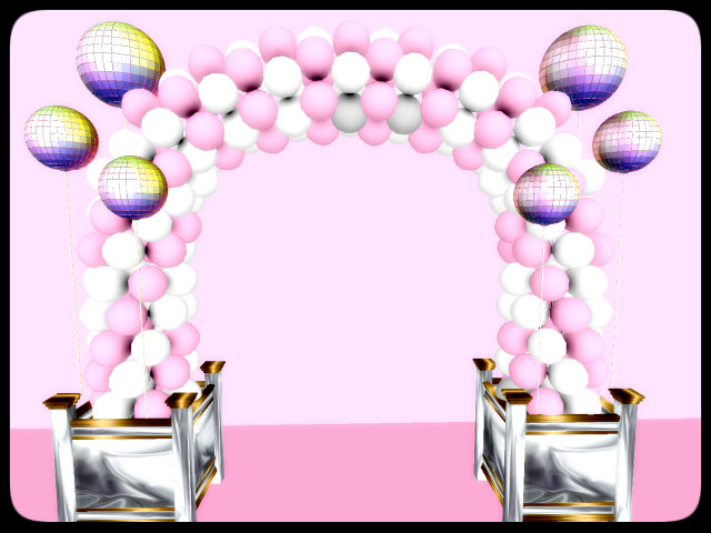 [AE] Party Decor - Pink White Balloon Arch *SALE*