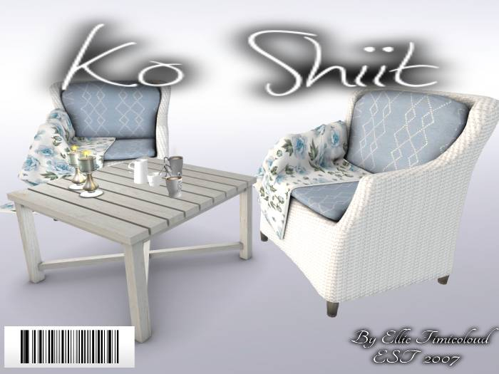 [KO SHIIT] Rochelle Rattan Patio Set Blue
