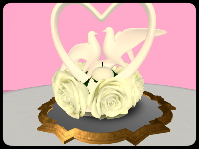 [AE] Wedding Store- Timeless Heart Dove Centerpiece Yellow