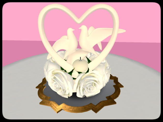 [AE] Wedding Store- Timeless Heart Dove Centerpiece White