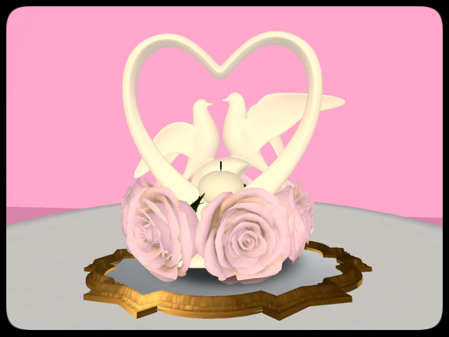 [AE] Wedding Store- Timeless Heart Dove Centerpiece Pink