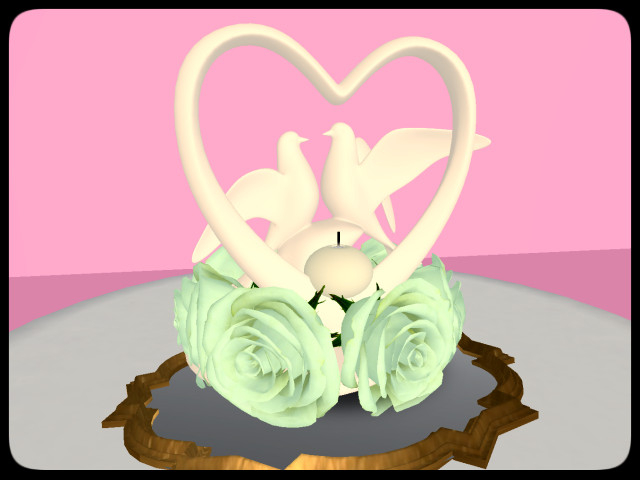 [AE] Wedding Store- Timeless Heart Dove Centerpiece Green