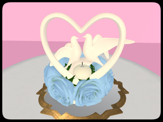 [AE] Wedding Store- Timeless Heart Dove Centerpiece Blue