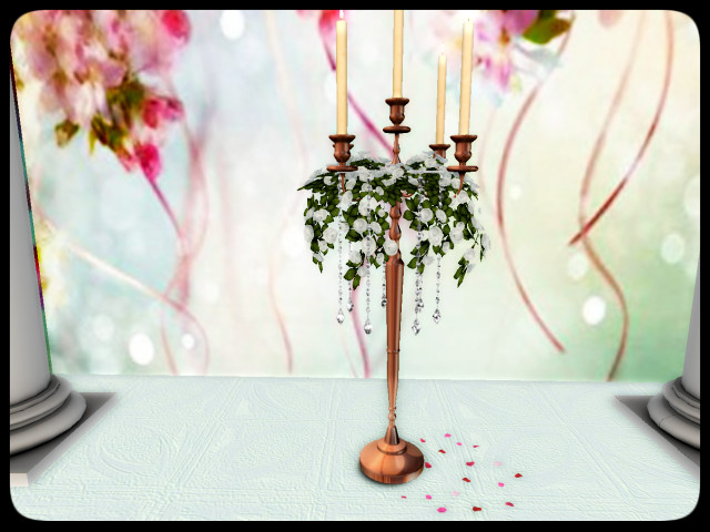 [AE] Wedding Store- Rose Draped  Floor Candelabra WC