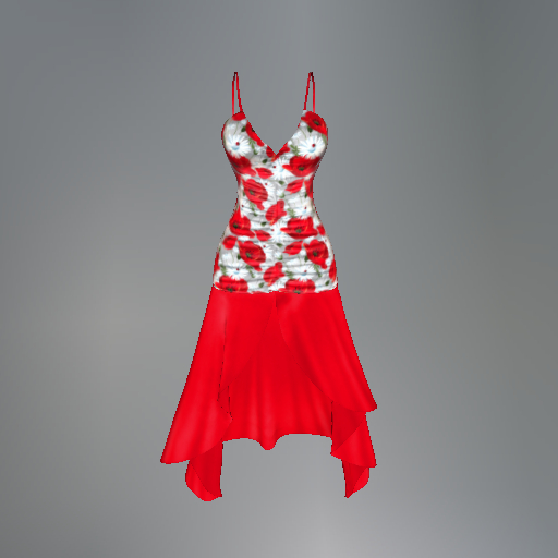 Red Poppies Ruched Maitreya Dress