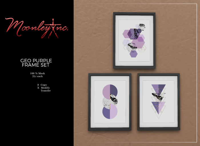 Moonley Inc. - Geo Purple Frame Set