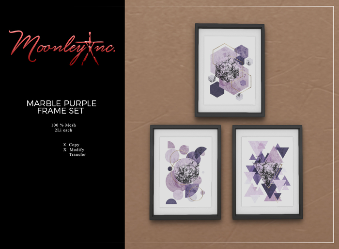 Moonley Inc. - Marble Purple Frame Set