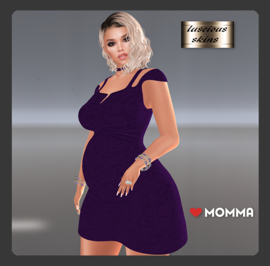 Lush velvet purple dress for LoveMomma