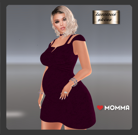 Lush velvet plum dress for LoveMomma