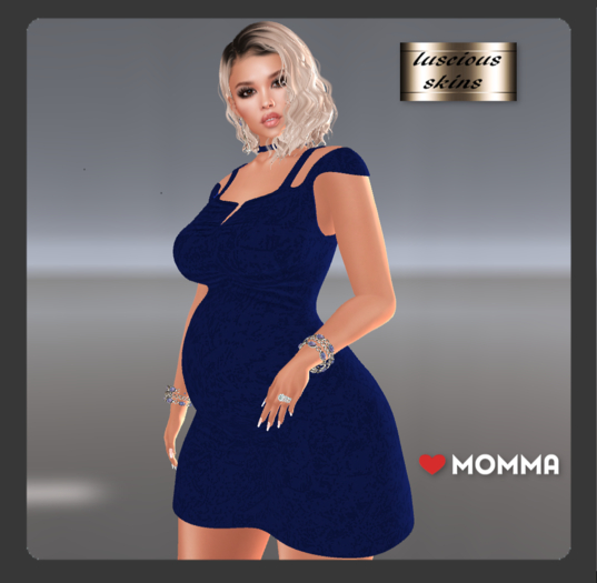 Lush velvet navy dress for LoveMomma