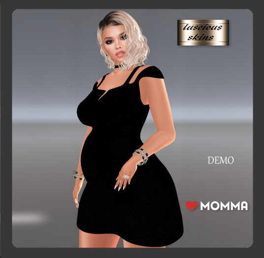 Lush velvet black demo dress for LoveMomma