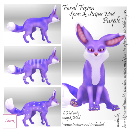 *SZ* Feral Foxen Spots & Stripes Mod/ Purple