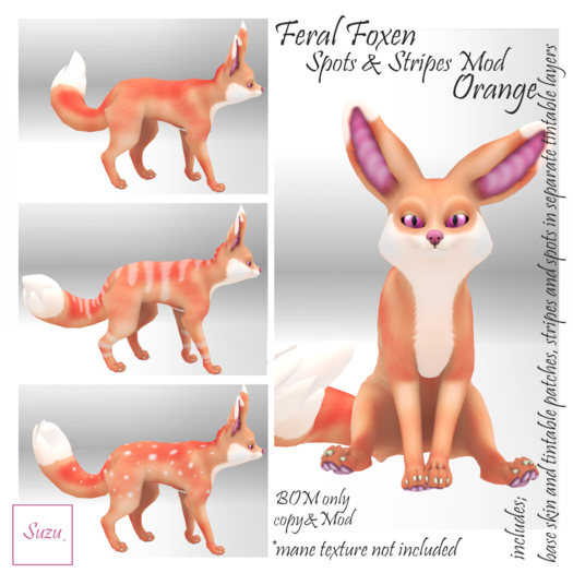 *SZ* Feral Foxen Spots & Stripes Mod/ Orange