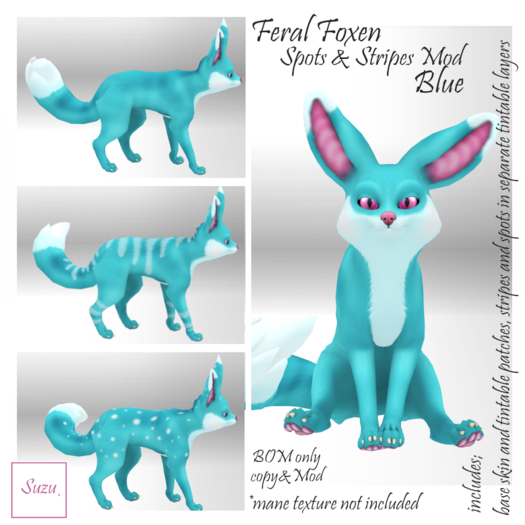 *SZ* Feral Foxen Spots & Stripes Mod/ Blue