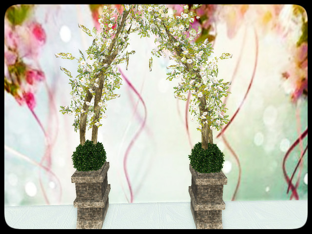 [AE] Wedding Store- White Rose Arch with Pillar