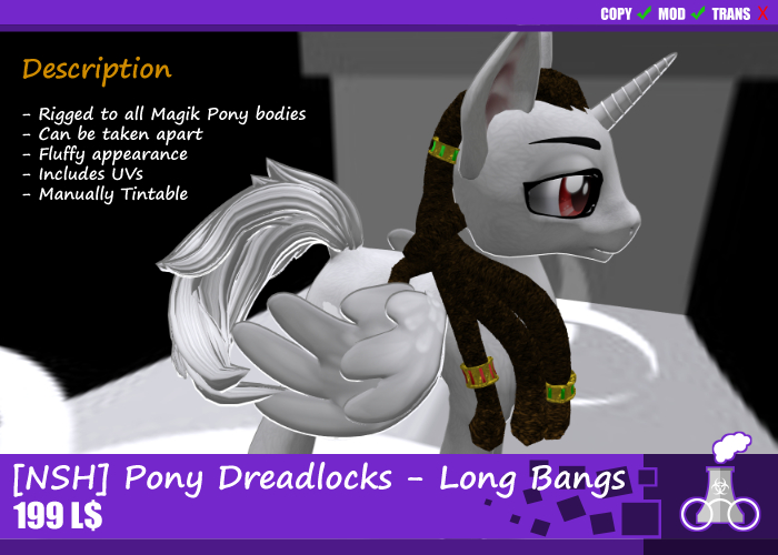 [NSH] Pony Dreadlocks - Long Bangs - Kit - Fatpack