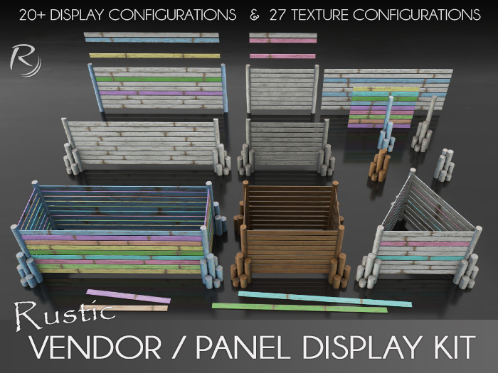 Riders Rustic Display Panel Kit w/ Texture Change & Parts Rezzer From HUD - Vendor, Ads, Signs