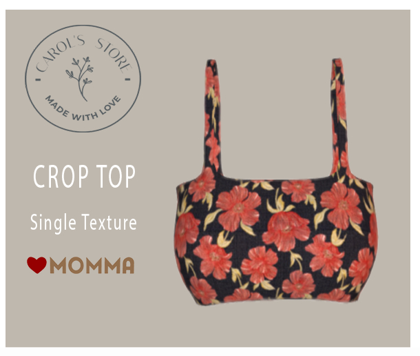 Crop Top Flowers Black