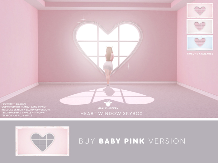 +Half-Deer+ Heart Window Skybox [Baby Pink]