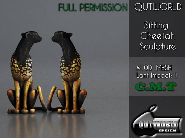 .::QUTWORLD Sitting Cheetah Sculpture::.FP Unpack (ADD)