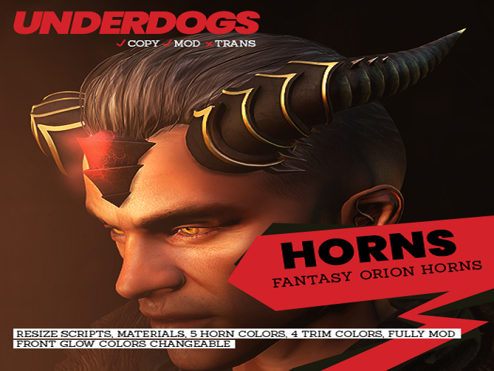 [UnderDogs] -Fantasy Orion Horns  - Multiple Colors/Styles