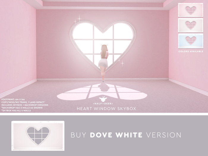 +Half-Deer+ Heart Window Skybox [Dove White]