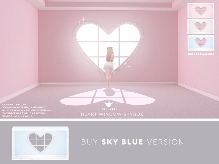 +Half-Deer+ Heart Window Skybox [Sky Blue]