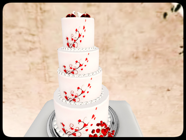 [AE] Wedding Store -Heart Dove Wedding Cake