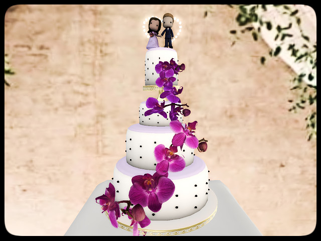 [AE] Wedding Store -Purple Orchid Wedding Cake