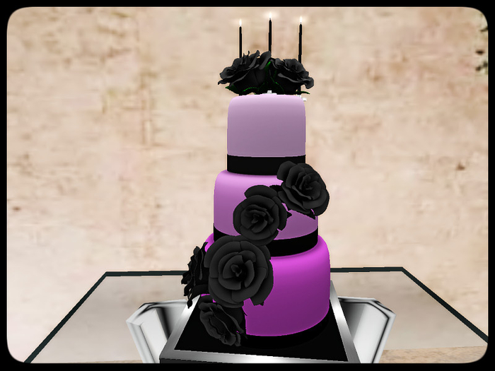 [AE] Wedding Store - Gradiant Three Tiered Wedding Cake (Purple)