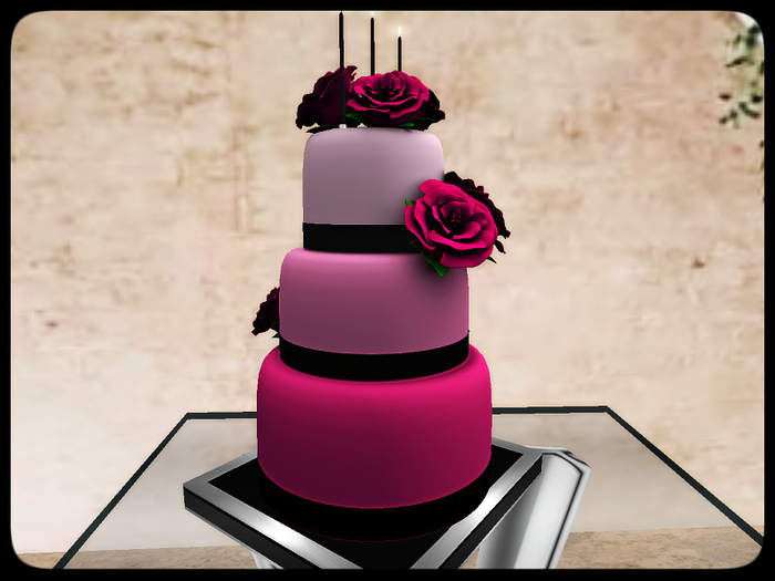 [AE] Wedding Store - Gradiant Three Tiered Wedding Cake (Pink)