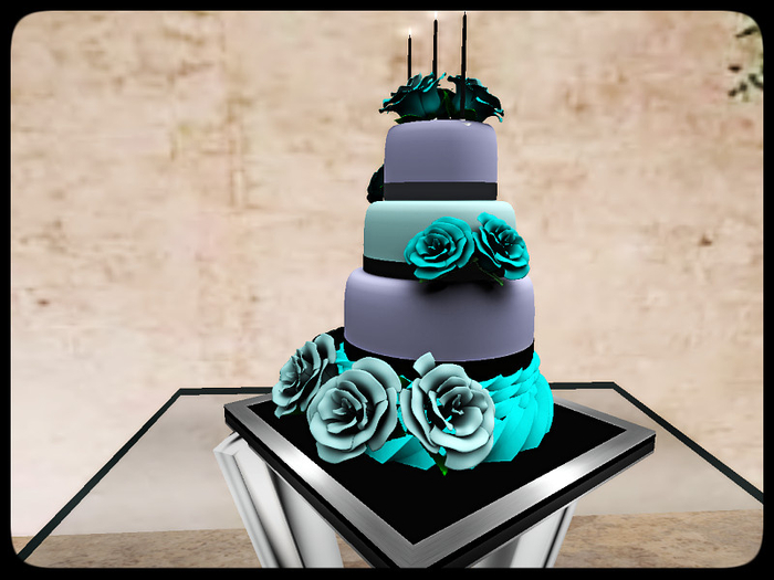 [AE] Wedding Store - Gradiant Three Tiered Wedding Cake (Blue)