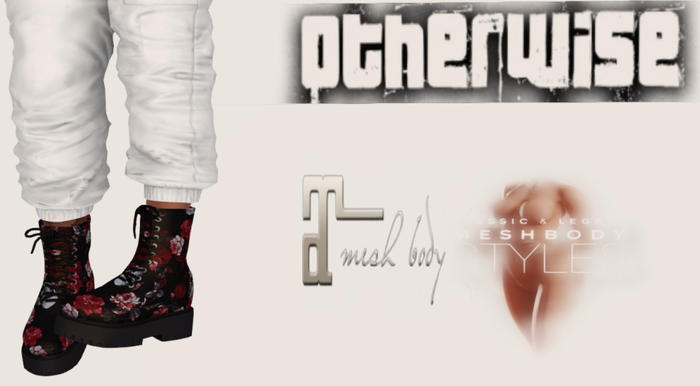 Otherwise High Combat Boots " Skull Roses " MT / Legacy