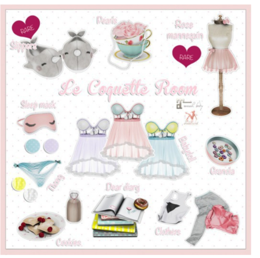 *Tentacio* Le Coquette Room. Babydoll pink blue