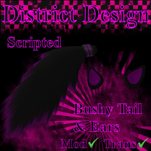 District - Bushy Tail & Ears Scripted Black
