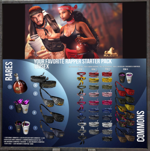 MAJESTY - RARE Logo Fanny [Denim] Male