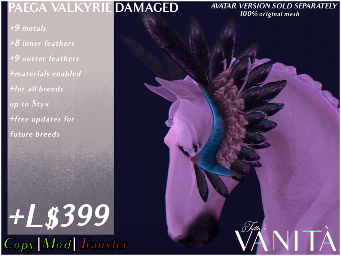 TEEGLEPET ACCESSORY: PAEGA VALKYRIE HEADRESS DAMAGED