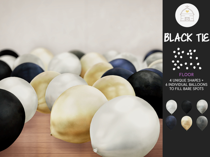 hive // floor balloons . black tie