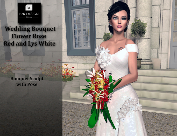B2K Design - Wedding Flower Rose Red and Lys White