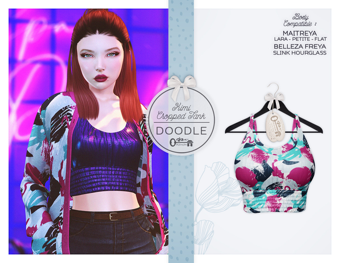 The Secret Store - Kimi Cropped Tank - Maitreya Lara & Petite & Flat, Belleza Freya, Slink Hourglass - Doodle