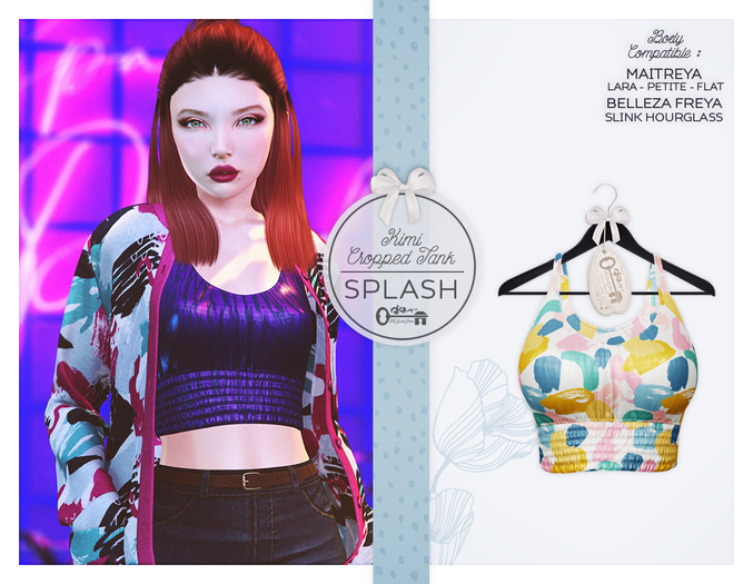 The Secret Store - Kimi Cropped Tank - Maitreya Lara & Petite & Flat, Belleza Freya, Slink Hourglass - Splash