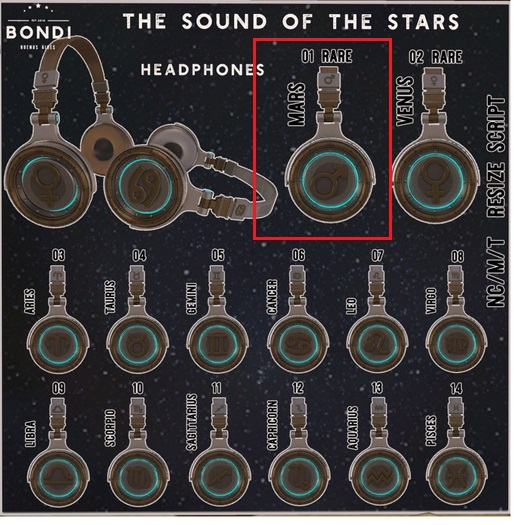 01.BONDI.SOTS Headphones.Mars RARE