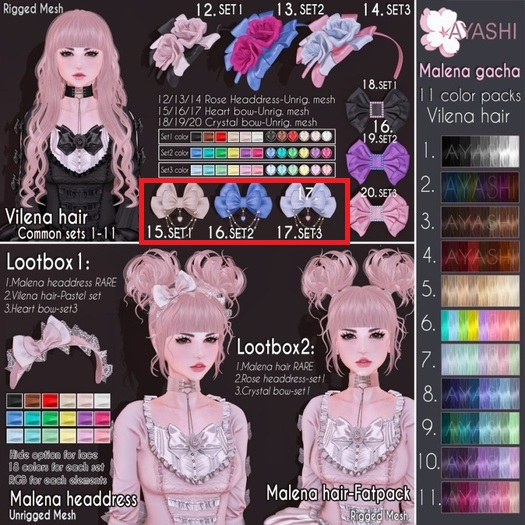 #16[^.^Ayashi^.^] Heart bow-Set2